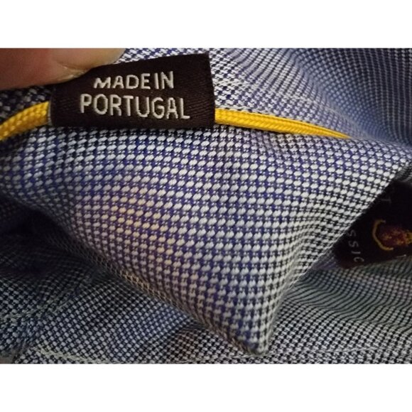 Robert Talbott Classic Mens Blue Long Sleeve Button-Up Shirt 100% Cotton - Picture 8 of 9